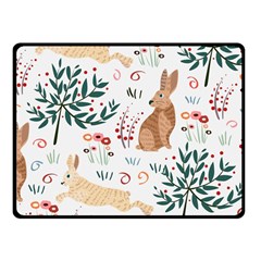 Seamless-pattern-with-rabbit Fleece Blanket (small) by nate14shop