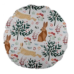 Seamless-pattern-with-rabbit Large 18  Premium Flano Round Cushions by nate14shop