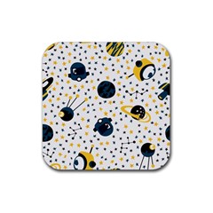 Seamless-pattern-with-spaceships-stars 002 Rubber Coaster (square) by nate14shop