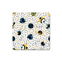 Seamless-pattern-with-spaceships-stars 002 Square Magnet