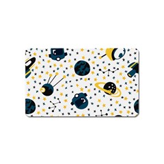 Seamless-pattern-with-spaceships-stars 002 Magnet (name Card) by nate14shop