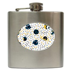 Seamless-pattern-with-spaceships-stars 002 Hip Flask (6 Oz) by nate14shop