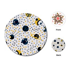 Seamless-pattern-with-spaceships-stars 002 Playing Cards Single Design (Round)