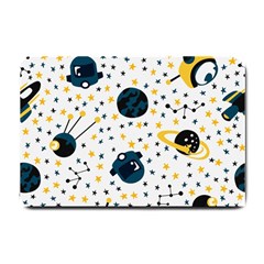 Seamless-pattern-with-spaceships-stars 002 Small Doormat 