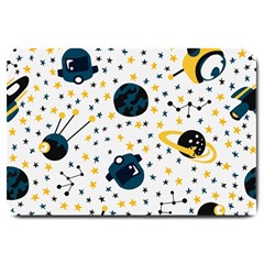 Seamless-pattern-with-spaceships-stars 002 Large Doormat 