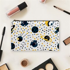 Seamless-pattern-with-spaceships-stars 002 Cosmetic Bag (Medium)