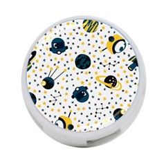 Seamless-pattern-with-spaceships-stars 002 4-Port USB Hub (Two Sides)