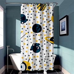 Seamless-pattern-with-spaceships-stars 002 Shower Curtain 36  x 72  (Stall) 