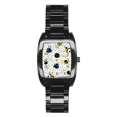 Seamless-pattern-with-spaceships-stars 002 Stainless Steel Barrel Watch