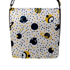 Seamless-pattern-with-spaceships-stars 002 Flap Closure Messenger Bag (L)