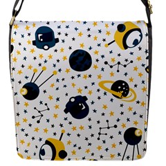 Seamless-pattern-with-spaceships-stars 002 Flap Closure Messenger Bag (S)