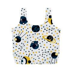 Seamless-pattern-with-spaceships-stars 002 Full Print Recycle Bag (M)