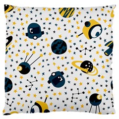 Seamless-pattern-with-spaceships-stars 002 Large Flano Cushion Case (two Sides) by nate14shop