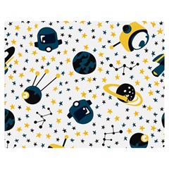 Seamless-pattern-with-spaceships-stars 002 Double Sided Flano Blanket (Medium) 