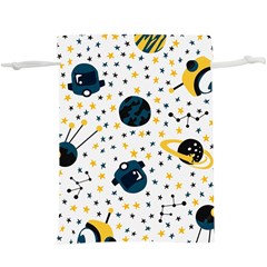 Seamless-pattern-with-spaceships-stars 002  Lightweight Drawstring Pouch (XL)