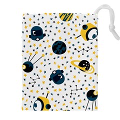 Seamless-pattern-with-spaceships-stars 002 Drawstring Pouch (5XL)