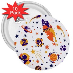 Seamless-pattern-with-spaceships-stars 005 3  Buttons (10 Pack)  by nate14shop