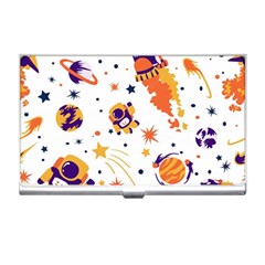 Seamless-pattern-with-spaceships-stars 005 Business Card Holder by nate14shop