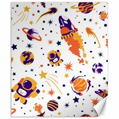 Seamless-pattern-with-spaceships-stars 005 Canvas 8  X 10  by nate14shop