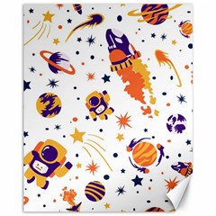 Seamless-pattern-with-spaceships-stars 005 Canvas 11  X 14  by nate14shop