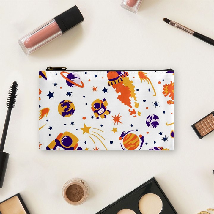 Seamless-pattern-with-spaceships-stars 005 Cosmetic Bag (Small)