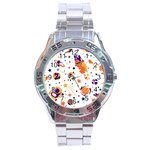 Seamless-pattern-with-spaceships-stars 005 Stainless Steel Analogue Watch Front