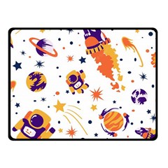 Seamless-pattern-with-spaceships-stars 005 Fleece Blanket (small) by nate14shop