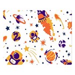 Seamless-pattern-with-spaceships-stars 005 Double Sided Flano Blanket (Large)  80 x60  Blanket Front