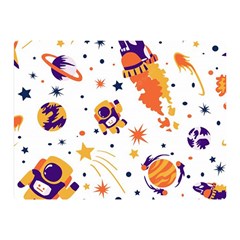 Seamless-pattern-with-spaceships-stars 005 Double Sided Flano Blanket (mini)  by nate14shop