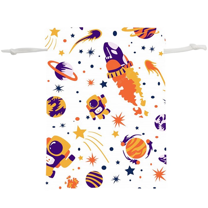 Seamless-pattern-with-spaceships-stars 005  Lightweight Drawstring Pouch (XL)