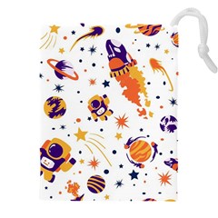 Seamless-pattern-with-spaceships-stars 005 Drawstring Pouch (5xl) by nate14shop