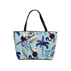 Tropical-leaves-seamless-pattern-with-monkey Classic Shoulder Handbag by nate14shop