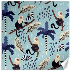 Tropical-leaves-seamless-pattern-with-monkey Canvas 20  X 20  by nate14shop