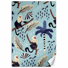 Tropical-leaves-seamless-pattern-with-monkey Canvas 20  X 30  by nate14shop