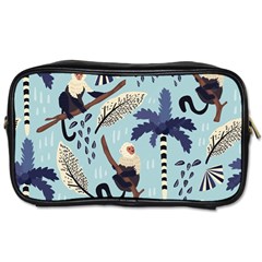 Tropical-leaves-seamless-pattern-with-monkey Toiletries Bag (two Sides) by nate14shop