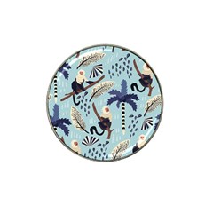 Tropical-leaves-seamless-pattern-with-monkey Hat Clip Ball Marker (4 Pack) by nate14shop