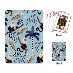 Tropical-leaves-seamless-pattern-with-monkey Playing Cards Single Design (rectangle) by nate14shop