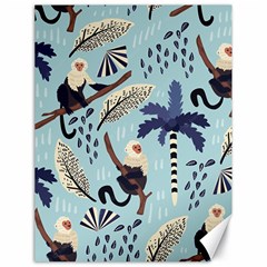 Tropical-leaves-seamless-pattern-with-monkey Canvas 18  X 24  by nate14shop