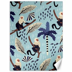 Tropical-leaves-seamless-pattern-with-monkey Canvas 36  X 48  by nate14shop