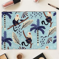 Tropical-leaves-seamless-pattern-with-monkey Cosmetic Bag (xxl) by nate14shop