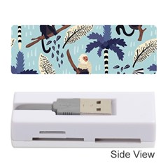 Tropical-leaves-seamless-pattern-with-monkey Memory Card Reader (stick) by nate14shop