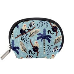 Tropical-leaves-seamless-pattern-with-monkey Accessory Pouch (small) by nate14shop