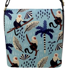 Tropical-leaves-seamless-pattern-with-monkey Flap Closure Messenger Bag (s) by nate14shop