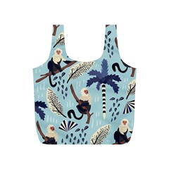 Tropical-leaves-seamless-pattern-with-monkey Full Print Recycle Bag (s)