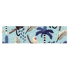 Tropical-leaves-seamless-pattern-with-monkey Oblong Satin Scarf (16  X 60 ) by nate14shop