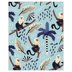 Tropical-leaves-seamless-pattern-with-monkey Drawstring Bag (small)