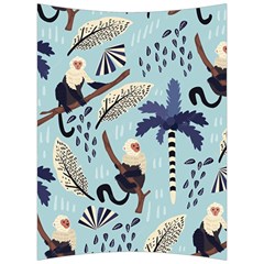 Tropical-leaves-seamless-pattern-with-monkey Back Support Cushion by nate14shop