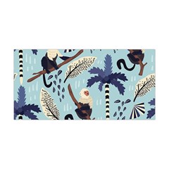 Tropical-leaves-seamless-pattern-with-monkey Yoga Headband by nate14shop