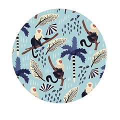 Tropical-leaves-seamless-pattern-with-monkey Mini Round Pill Box (pack Of 5)