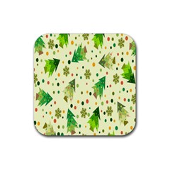 Hand Drawn Christmas Rubber Coaster (square) by nate14shop